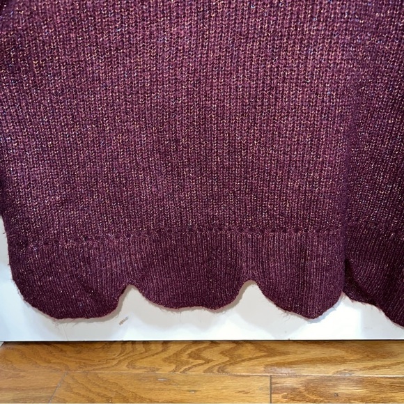 Lane Bryant Maroon and Metallic Sparkle Long Sleeve Sweater Size 18/20 - Picture 6 of 10